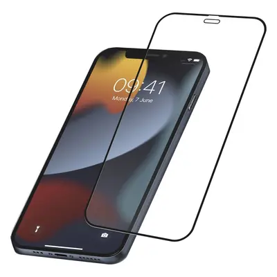 Ochranné tvrzené sklo pro celý displej Cellularline CAPSULE pro Apple iPhone 13 / 13 Pro, černé