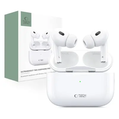 TECH-PROTECT BEZDRÁTOVÁ SLUCHÁTKA ULTRABOOST TWS EARPHONE PRO WHITE