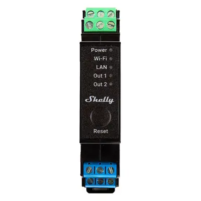 Shelly Pro 2PM DIN Rail 2-channel Relay, WiFi/LAN (Power measurement)