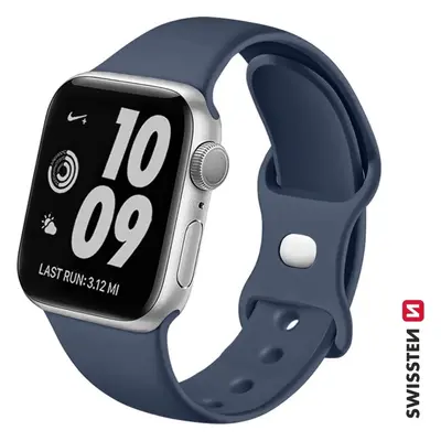 SWISSTEN ŘEMÍNEK PRO APPLE WATCH SILIKONOVÝ 42 / 44 / 45 / 49 mm MODRÝ