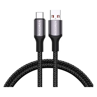 Rychlý nabíjecí kabel Rocoren USB-A na USB-C Retro Series 2m 3A (šedý)