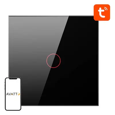 Smart Light Switch ZigBee Avatto ZTS02-EU-B1 1 Way TUYA (černý)