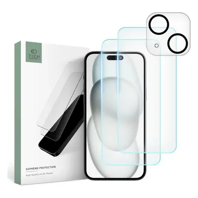 Tvrzené sklo TECH-PROTECT SUPREME SET IPHONE 15 CLEAR