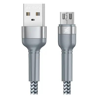 Kabel USB Micro Remax Jany Alloy, 1 m, 2,4 A (stříbrný)