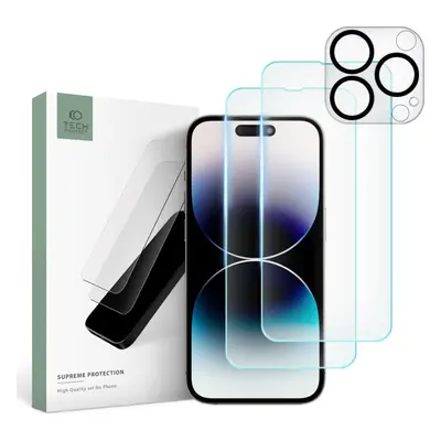 Tvrzené sklo na displej a čočku fotoaparátu TECH-PROTECT SUPREME SET IPHONE 14 PRO MAX CLEAR