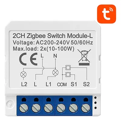 Chytrý spínací modul ZigBee Avatto LZWSM16-W2 Bez neutrálu TUYA