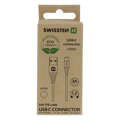 DATOVÝ KABEL SWISSTEN USB/USB-C BÍLÝ 1,2M (ECO BALENÍ)