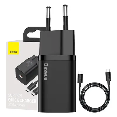 Baseus Super Si Quick Charger 1C 25W s kabelem USB-C pro USB-C 1m (černá)