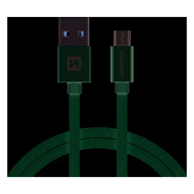 DATOVÝ KABEL SWISSTEN TEXTILE USB / MICRO USB 2,0 M RŮŽOVO/ZLATÝ