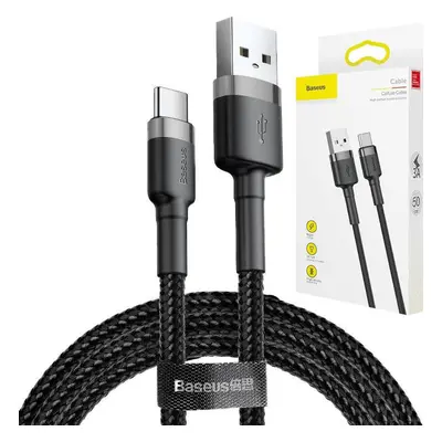 Kabel Baseus Cafule USB-C 2A 3m (černo-šedý)