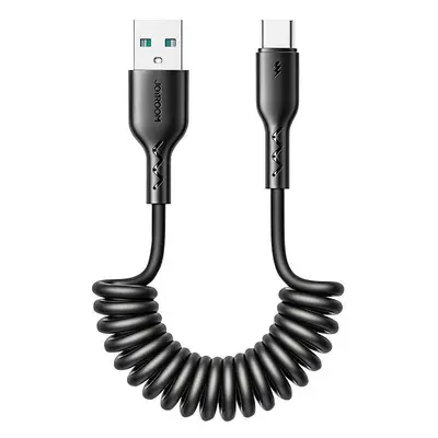 Rychlonabíjecí kabel do auta Joyroom USB-A na USB-C Easy-Travel Series 3A 1,5 m, vinutý (černý)