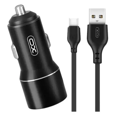 Nabíječka do auta XO CC48 12W 2X USB + Kabel USB - USB-C