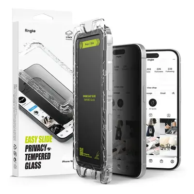 Tvrzené sklo zatmavující RINGKE EASY SLIDE 2-PACK IPHONE 15 / 16 PRIVACY