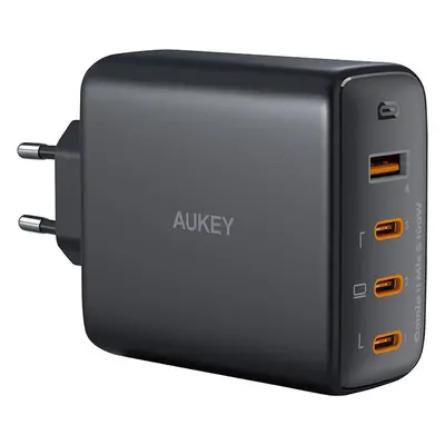 Síťová nabíječka Aukey PA-B7S, 1xUSB-A, 3xUSB-C, 100W GaN pro MacBook, iPhone, Samsung a další (