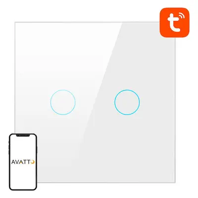 Smart Light Switch WiFi Avatto TS02-EU-W2 2 Way TUYA (bílá)