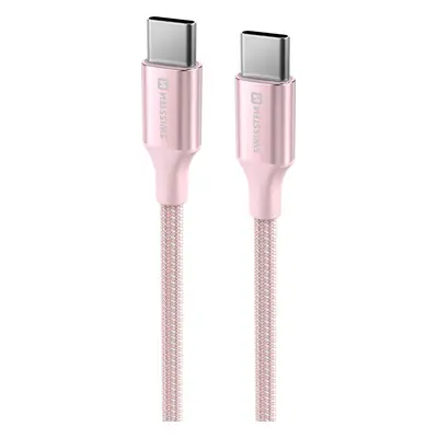 DATOVÝ KABEL SWISSTEN TEXTILE II USB-C / USB-C 1,5 M RŮŽOVÝ