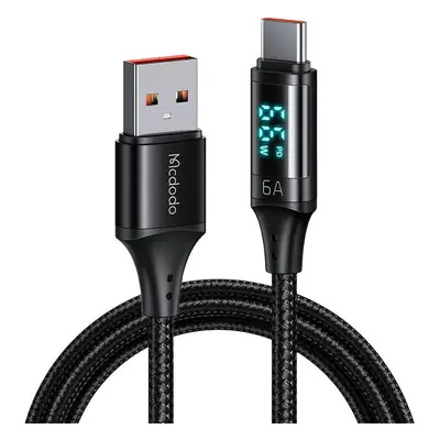 Kabel USB na USB-C Mcdodo CA-1080 s displejem , 66W, 6A, 1,2 m (černý)