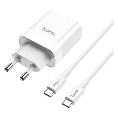 Hoco Case HOCO C80A NETWORK CHARGER PD20W/QC3.0 + TYPE-C CABLE WHITE