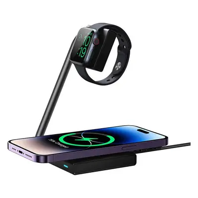 Bezdrátová nabíjecí stanice 2in1 Magnetic Wireless Charger Joyroom JR-WQN05 15W (Black)