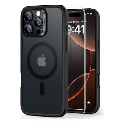 ESR Hybrid Case (HaloLock) for iPhone 16 Pro with screen protection kit (black)