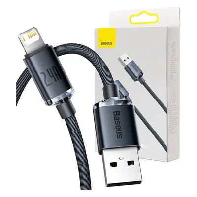 Kabel Baseus Crystal Shine USB-Lightning, 2,4 A, 2 m (černý)