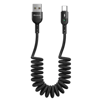 Pružinový kabel USB k USB-C Mcdodo Omega CA-6420 1,8 m (černý)