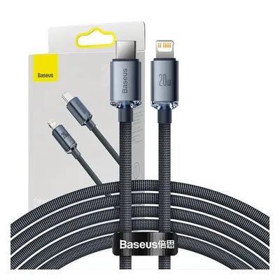 Kabel Baseus Crystal Shine USB-C na Lightning, 20 W, PD, 2 m (černý)