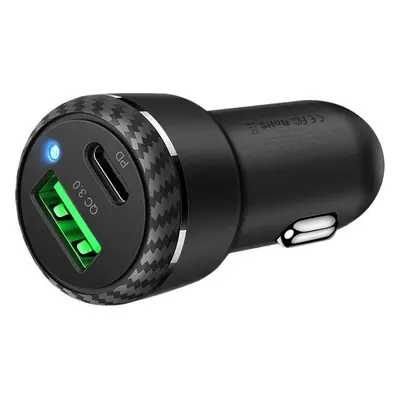 Mcdodo CC-5970 nabíječka do auta, USB + USB-C 38W (černá)