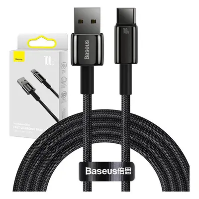 Kabel Baseus Tungsten Gold USB na USB-C, 100 W, 2 m (černý)