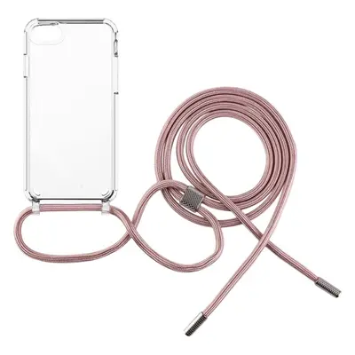 Pouzdro FIXED Pure Neck s růžovou šňůrkou na krk pro Apple iPhone 7/8/SE (2020/2022)