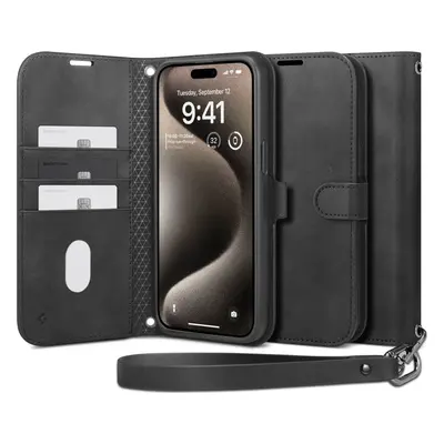 Spigen Wallet S Pro, black - iPhone 15 Pro Max