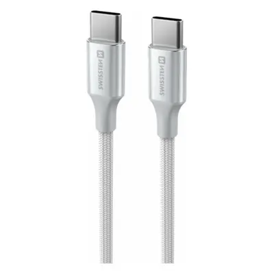 DATOVÝ KABEL SWISSTEN TEXTILE II USB-C / USB-C 1,5 M BÍLÝ