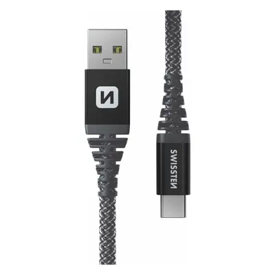 DATOVÝ KABEL SWISSTEN KEVLAR USB / USB-C 1,5 M ANTRACIT