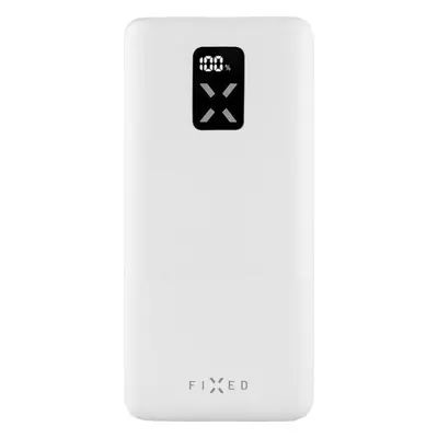 Powerbanka FIXED Zen 20 s LCD displejem a výstupem PD 20W, 20 000 mAh, bílá