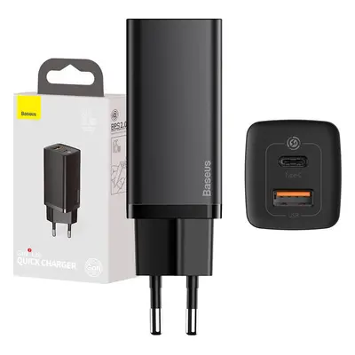 Rychlá cestovní nabíječka Baseus GaN2 Lite USB C 65W EU (černá)