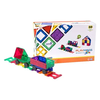 Magnetická stavebnice 3D Train Playmags 153 - sada 50 ks