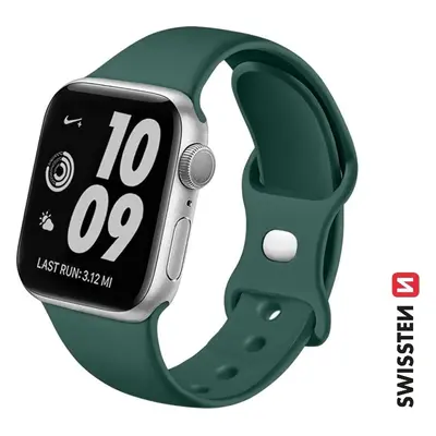 SWISSTEN ŘEMÍNEK PRO APPLE WATCH SILIKONOVÝ 42 / 44 / 45 / 49 mm ZELENÝ