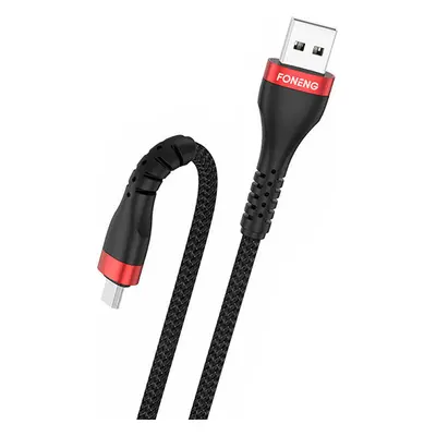 Foneng Kabel USB na Micro USB Foneng, x82 Armoured 3A, 1m (černý)