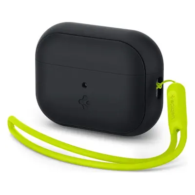 Spigen Case Silicone Fit Black + Strap Phantom Green - AirPods Pro (2nd Gen)