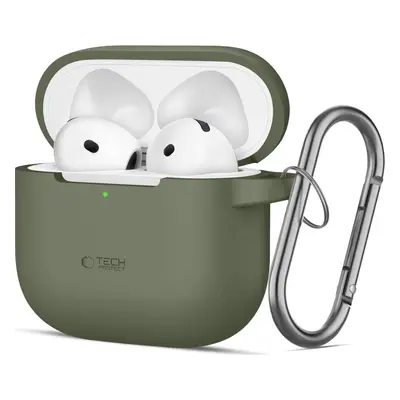 TECH-PROTECT SILICONE HOOK APPLE AIRPODS 4 OLIVE GREEN