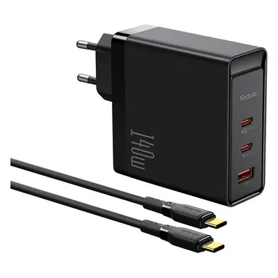 Nabíječka GaN 140W Mcdodo CH-2913, 2x USB-C, USB-A (černá)