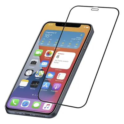 Ochranné tvrzené sklo pro celý displej Cellularline CAPSULE pro Apple iPhone 12 mini, černé