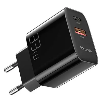 Nástěnná nabíječka Mcdodo CH-0922 USB + USB-C, 33W + kabel USB-C (černá)