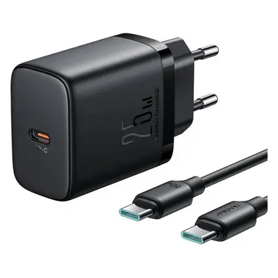 Nabíječka Joyroom JR-TCF11, 25W + kabel USB-C na USB-C 1m (černý)