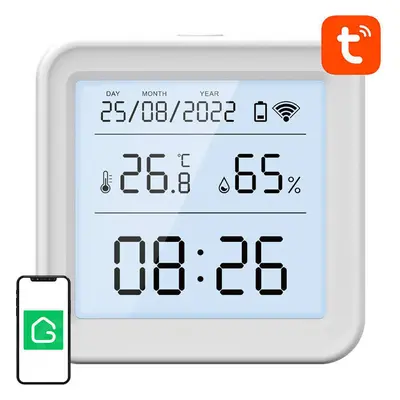 Chytrý senzor teploty a vlhkosti WiFi Gosund S6 (LCD displej, podsvícení) Tuya