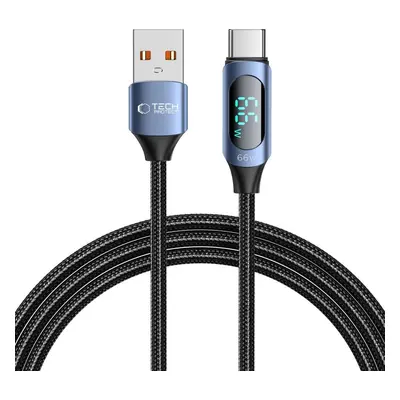 TECH-PROTECT ULTRABOOST LED TYPE-C CABLE 66W/6A 200CM BLUE