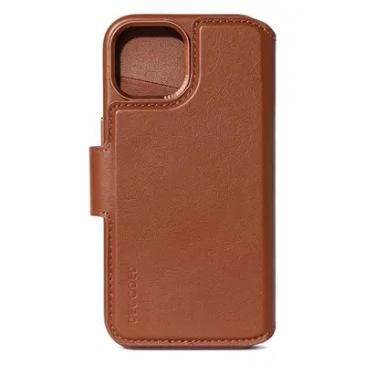 Decoded Leather Detachable Wallet, tan - iPhone 15 Plus