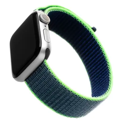 Nylonový řemínek FIXED Nylon Strap pro Apple Watch 38/40/41mm, neonově modrý