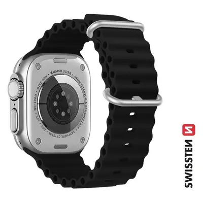 SWISSTEN ŘEMÍNEK PRO APPLE WATCH SILIKONOVÝ - MARINE STRAPS 42 / 44 / 45 / 49 mm ČERNÝ