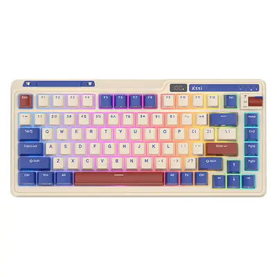 Bezdrátová mechanická klávesnice Royal Kludge KZZI K75 pro RGB, Moment Switch (retro modrá)